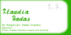 klaudia hadas business card